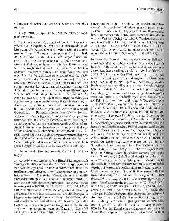 Vorschauseite 3: Die Bundesrepublik Deutschland haftet nicht für die Krankenhausbehandlungskosten eines mittellosen NotfallpatientenBGH, Urteil vom 10. Februar 2005 - III ZR 330/04