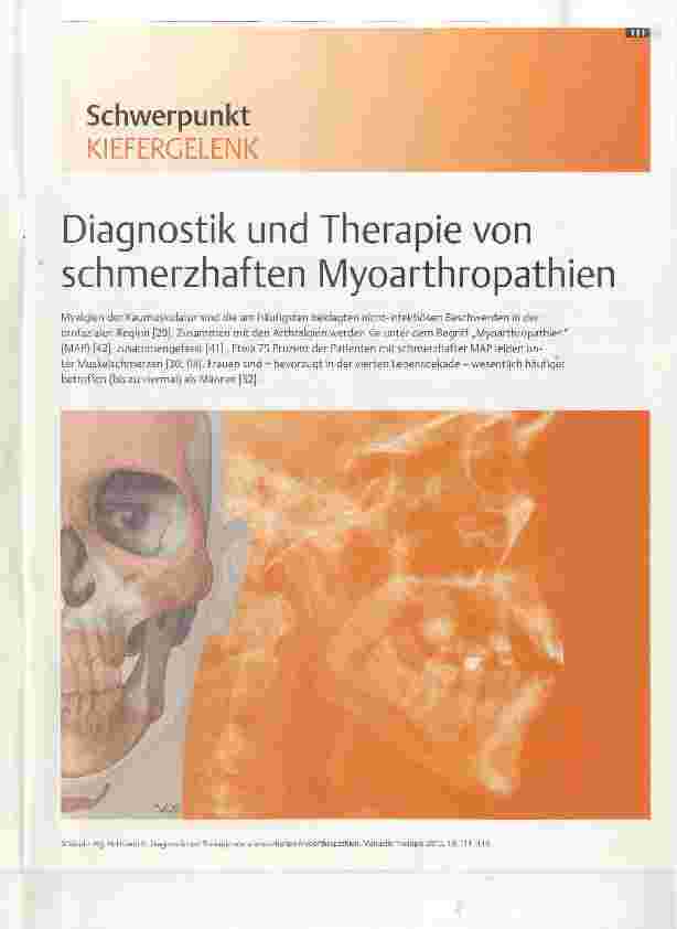 Vorschauseite 1: Diagnostik und Therapie von schmerzhaften Myoarthropathien