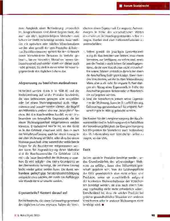 Vorschauseite 2: Rauchmelder - ein Hilfsmittel der Gesetzlichen Krankenversicherung