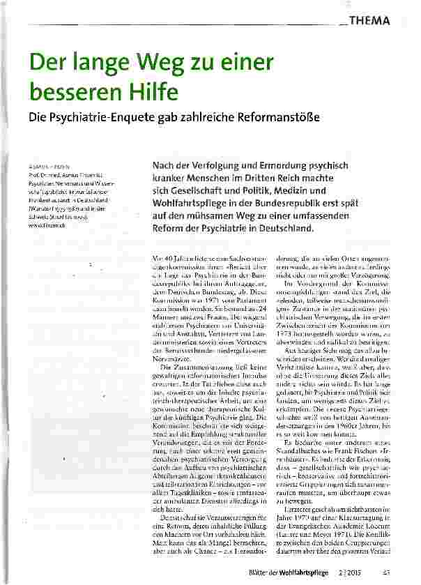 Vorschauseite 1: Der lange Weg zu einer besseren Hilfe