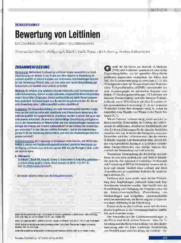 Vorschauseite 1: Bewertung von Leitlinien