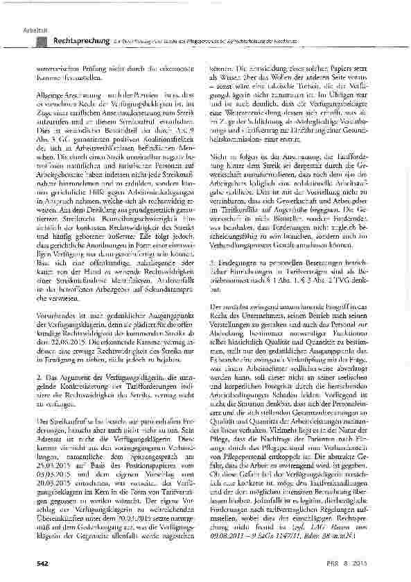 Vorschauseite 4: Zur Durchführung eines Streiks des Pflegepersonals bei Aufrechterhaltung der NotdiensteGG Art. 9 Abs. 3