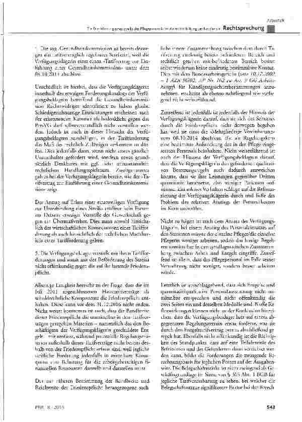 Vorschauseite 5: Zur Durchführung eines Streiks des Pflegepersonals bei Aufrechterhaltung der NotdiensteGG Art. 9 Abs. 3