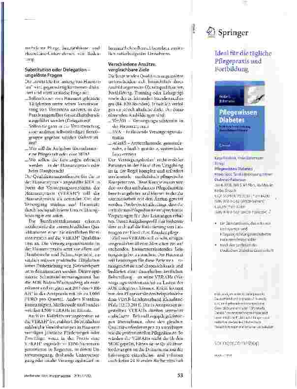 Vorschauseite 2: Versorgungskonzepte mit Zukunft Praxisassistenten und Pflege -Chancen für die Zusammenarbeit