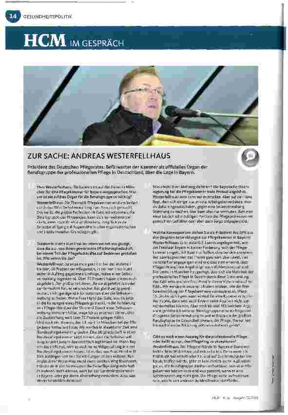 Vorschauseite 1: ZUR SACHE: ANDREAS WESTERFELLHAUS