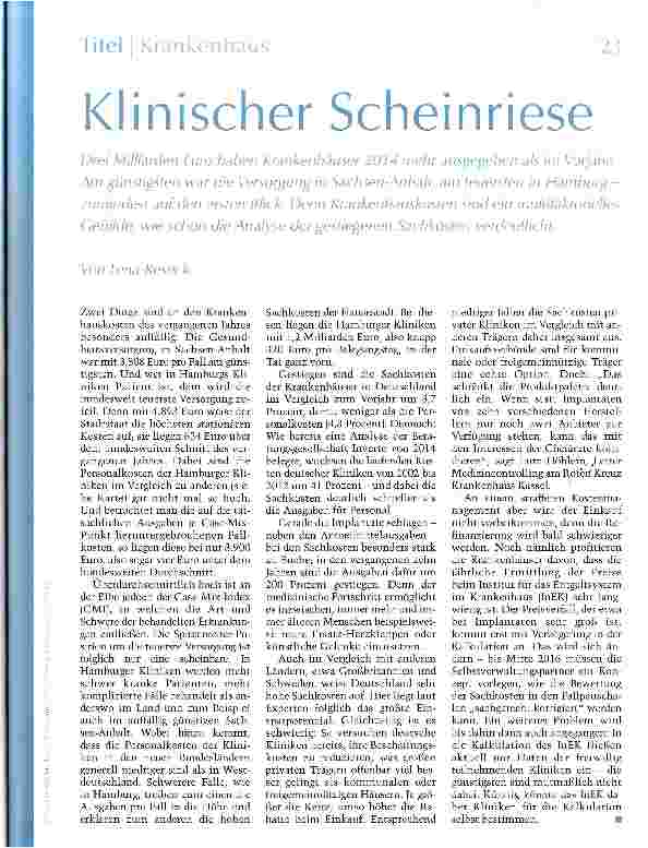 Vorschauseite 1: Klinischer Scheinriese