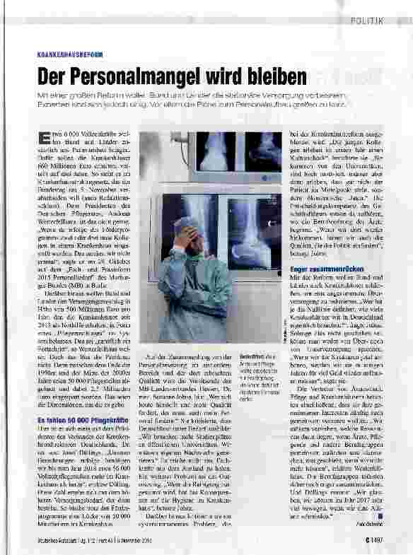 Vorschauseite 1: Der Personalmangel wird bleiben