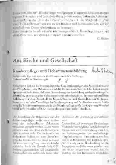 Vorschauseite 1: Krankenpflegeund Hebammenausbildung