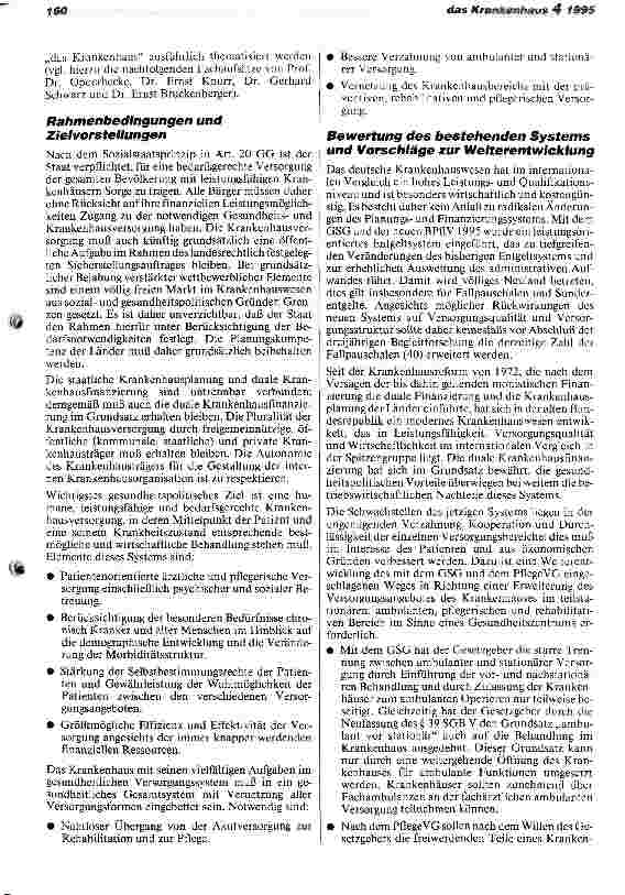 Vorschauseite 2: Rahmenbedingungen und Zielvorstellungen einer besseren Verzahnung von ambulanter und stationärer Versorgung.