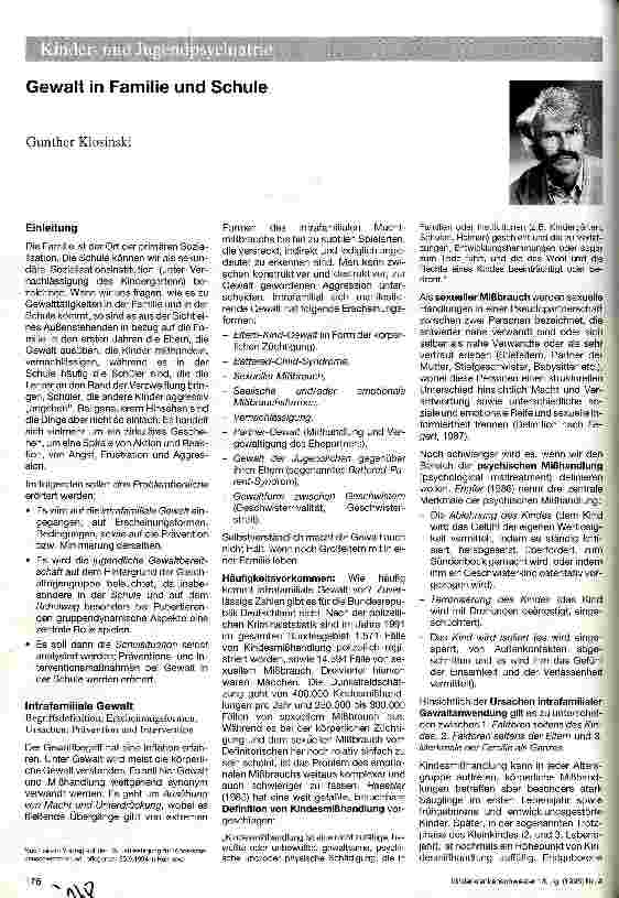 Vorschauseite 1: Gewalt in Familie und Schule