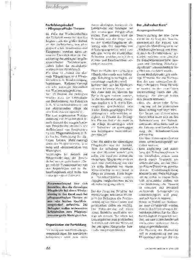 Vorschauseite 3: Refresher-Kurse zum Wiedereinstieg in den PflegeberufErgebnisse eines Modellprojektes
