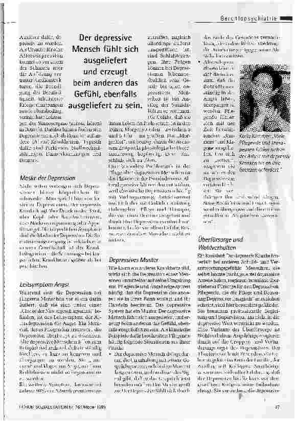 Vorschauseite 2: Mit dem Schatten leben Depressionen im Alter