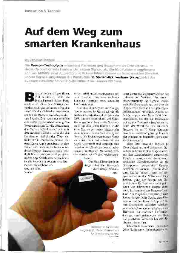 Vorschauseite 1: Auf dem Weg zum smarten Krankenhaus