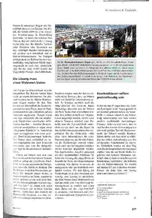 Vorschauseite 2: Auf dem Weg zum smarten Krankenhaus