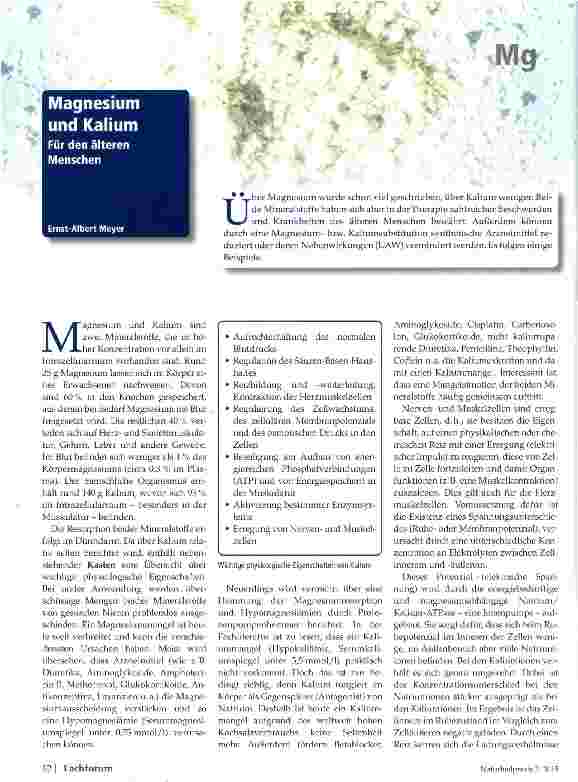 Vorschauseite 1: Magnesium und Kalium Für den älteren Menschen