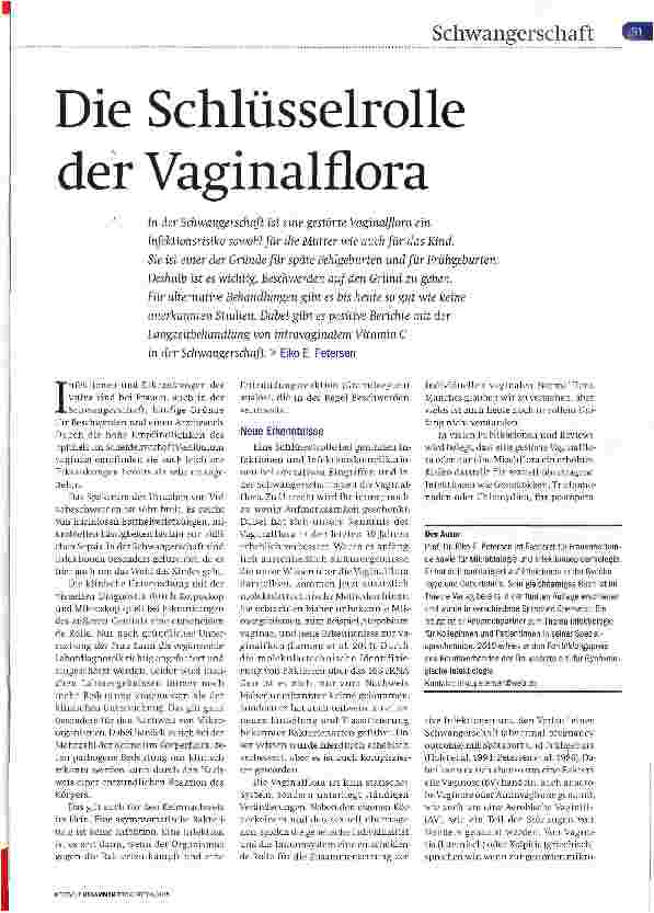 Vorschauseite 1: Die Schlüsselrolle der Vaginalflora