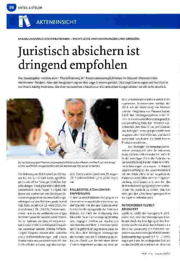 Vorschauseite 1: Juristisch absichern ist dringend empfohlen