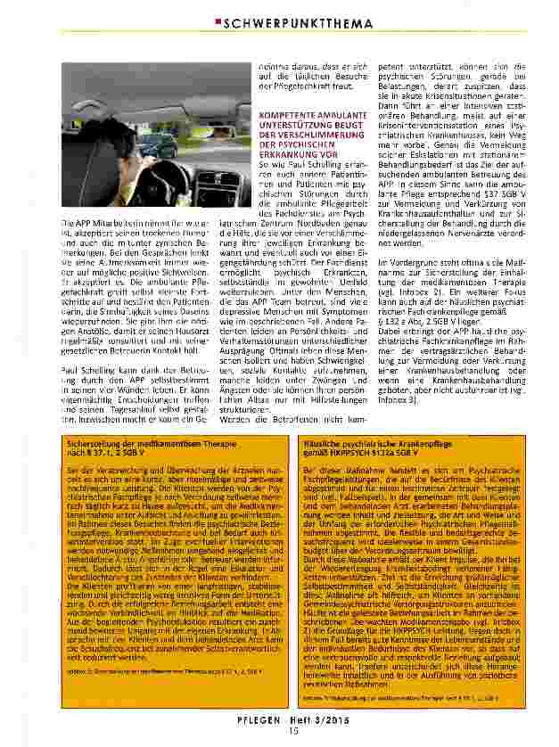 Vorschauseite 2: GROßE FREIRÄUME, ABER AUCH VIEL VERANTWORTUNG Ambulante Psychiatrische Pflege