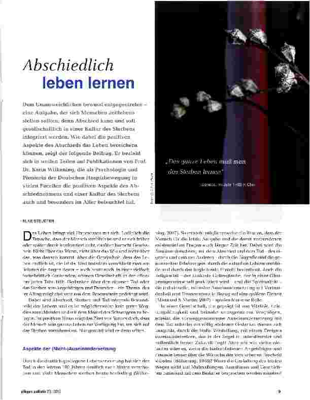 Vorschauseite 1: Abschiedlich leben lernen
