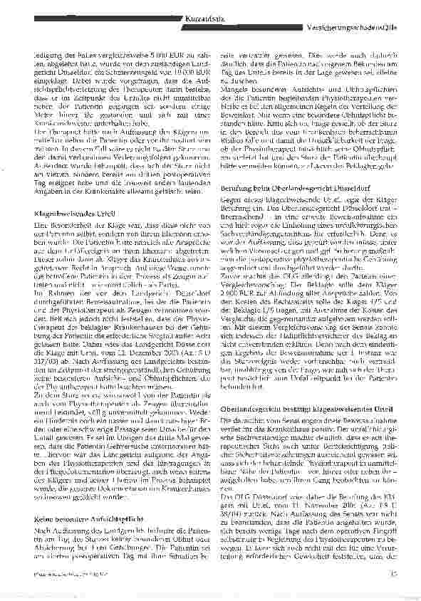Vorschauseite 2: Sturz bei Gehübungen auf dem Stationsflur