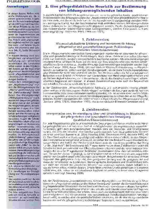 Vorschauseite 3: Pflegeberufliche Schlüsselprobleme als Ausgangspunkt für die Planung von fächerintegrativen Unterrichtseinheiten und Lernsituationen1
