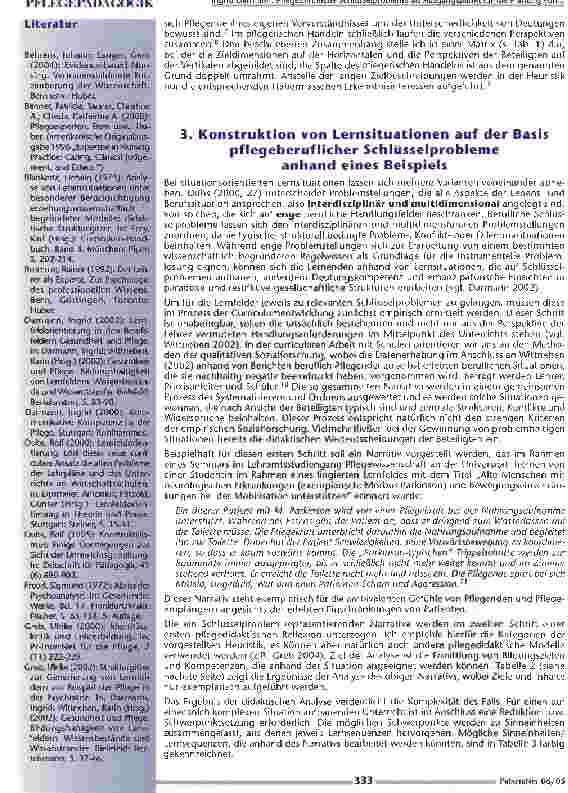 Vorschauseite 5: Pflegeberufliche Schlüsselprobleme als Ausgangspunkt für die Planung von fächerintegrativen Unterrichtseinheiten und Lernsituationen1