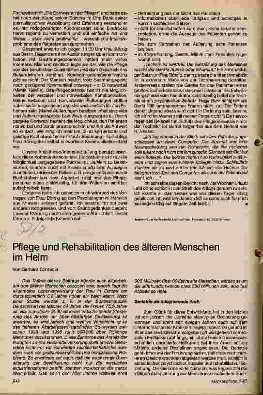 Vorschauseite 1: Pflege und Rehabilitation des älteren Menschen im Heim