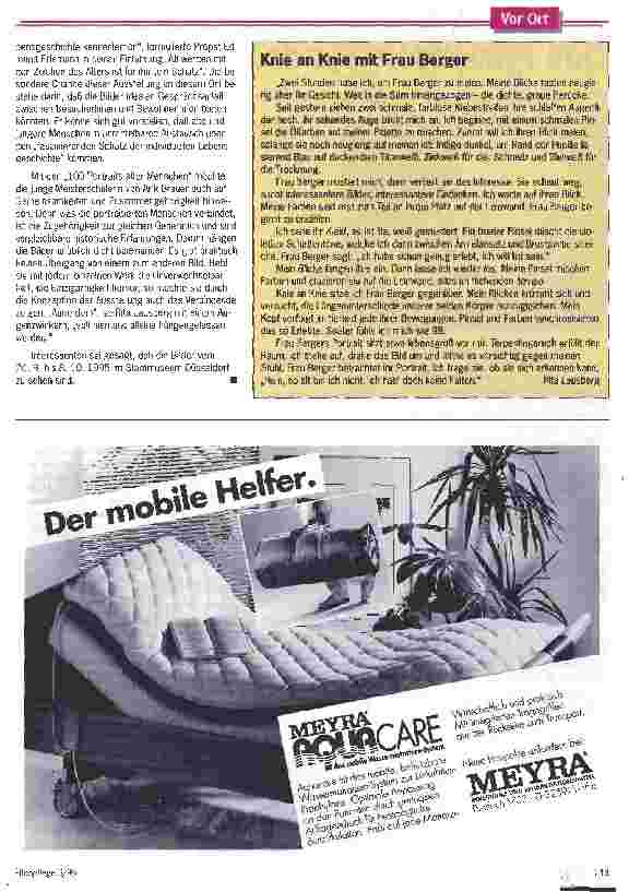 Vorschauseite 2: Alter hat viele Gesichter Eine Kunstausstellung im Altenheim