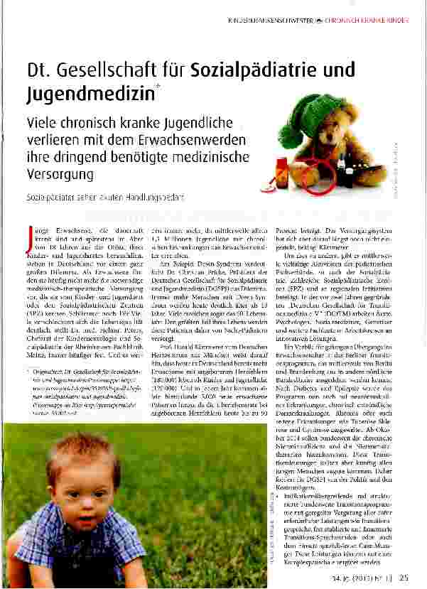 Vorschauseite 1: Dt. Gesellschaft für Sozialpädiatrie und Jugendmedizin