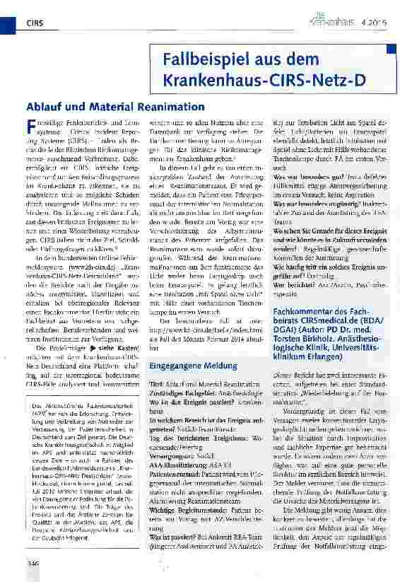 Vorschauseite 1: Ablauf und Material Reanimation