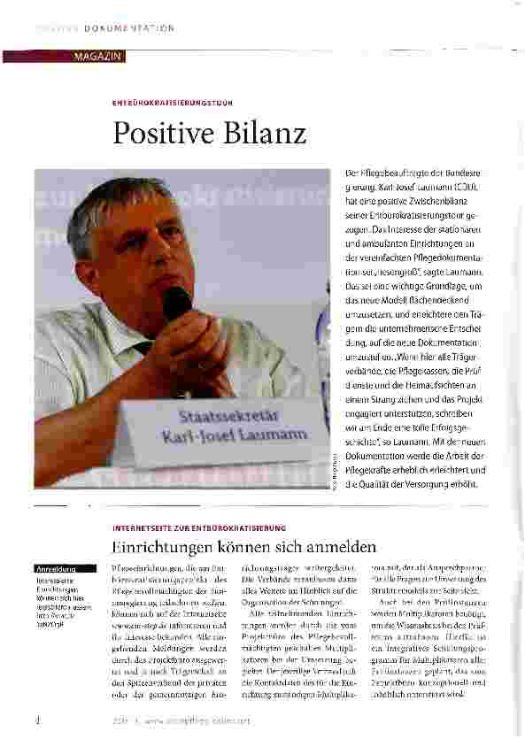 Vorschauseite 1: Positive Bilanz