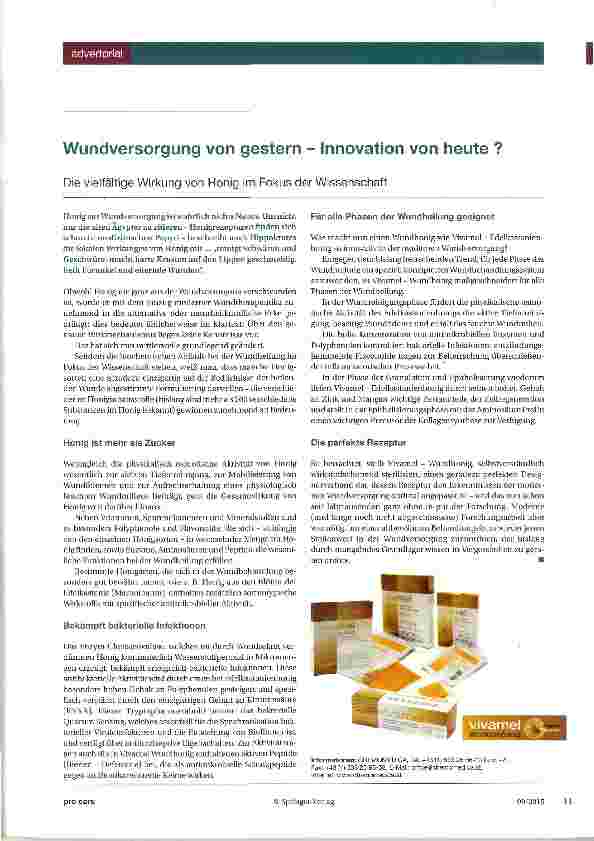 Vorschauseite 1: Wundversorgung von gestern - Innovation von heute?