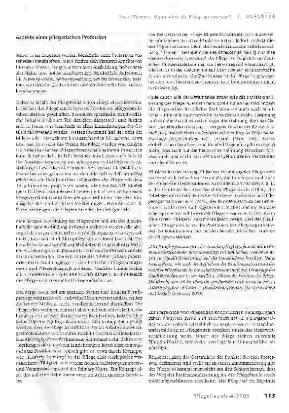 Vorschauseite 4: Wann wird die Pflege erwachsen?Der Weg der Professionalisierung aus der Vergangenheit in die Zukunft