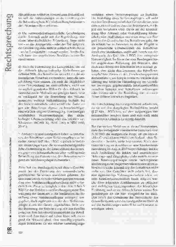 Vorschauseite 3: Vormundschaftsgerichtliche Zustimmung bei Abbruch lebensverlängernder Maßnahmen