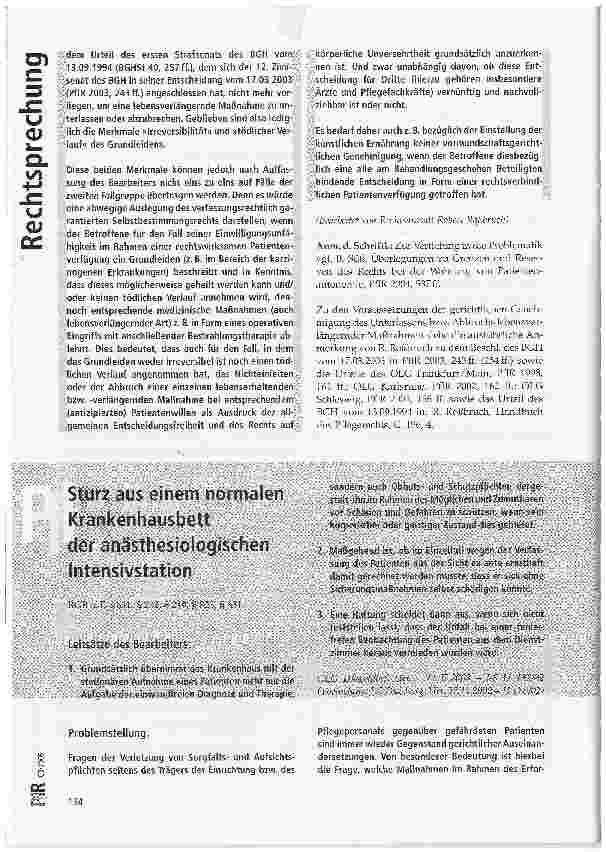 Vorschauseite 5: Vormundschaftsgerichtliche Zustimmung bei Abbruch lebensverlängernder Maßnahmen