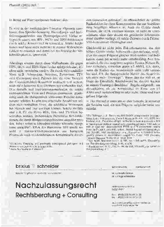 Vorschauseite 3: Erstattungsfähigkeit rekombinanter Faktor VIII-Präparate