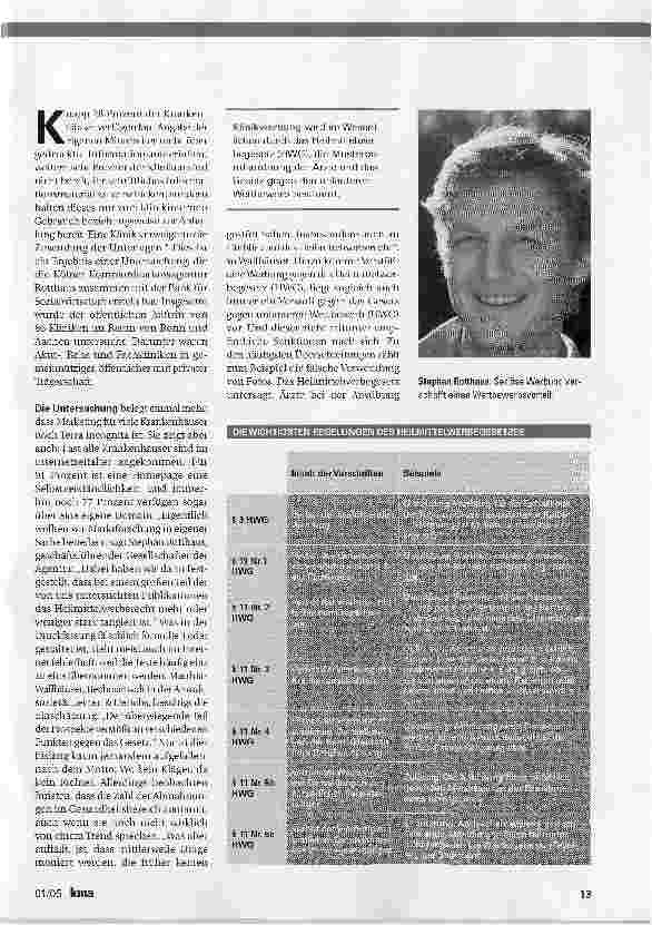 Vorschauseite 2: Spiel mit dem Feuer. HEILMITTELWERBERECHT