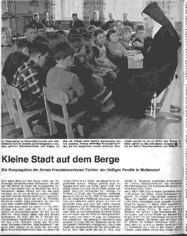 Vorschauseite 1: Kleine Stadt auf dem Berge Die Kongregation der Armen Franziskanerinnen Töchter der Heiligen Familie in Mallersdorf