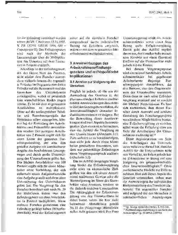Vorschauseite 4: Bietet das Arbeitnehmererfindungsgesetz Anreize zu echten Arzneimittelinnovationen?