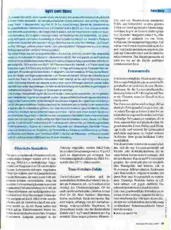 Vorschauseite 2: Fette Für und wider des Fettverzehrs