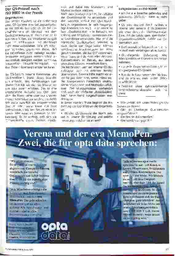 Vorschauseite 3: EN ISO 9000 - Industrienormen auch für die Pflege?