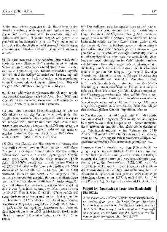 Vorschauseite 3: Amtspflichtverletzung: Amtshaftung der Kassenärztlichen Vereinigung bei Eingriff in den Zulassungsstatus des Kassenarztes