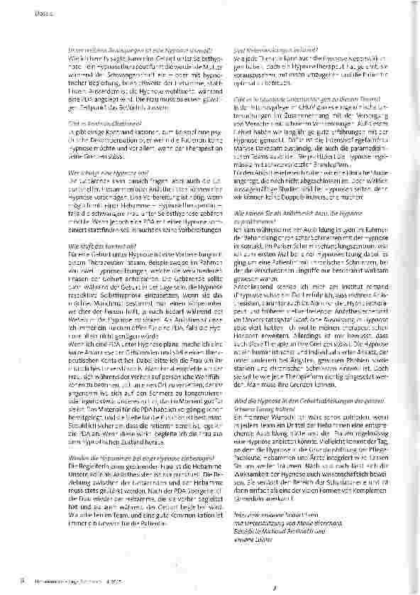 Vorschauseite 2: Ich fordere alle Hebammen auf, eine Hypnoseausbildung zu machen