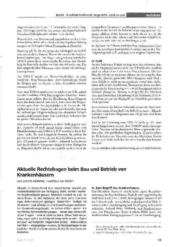 Vorschauseite 1: Aktuelle Rechtsfragen beim Bau und Betrieb von Krankenhäusern