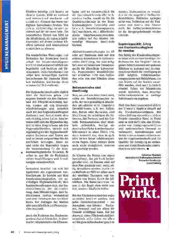 Vorschauseite 3: Zentrale Aspekte des Hygienemanagements