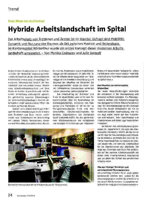 Vorschauseite 1: Hybride Arbeitslandschaft im Spital