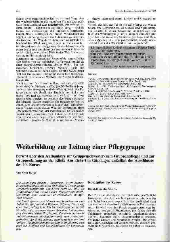 Vorschauseite 1: Weiterbildung zur Leitung einer Pflegegruppe