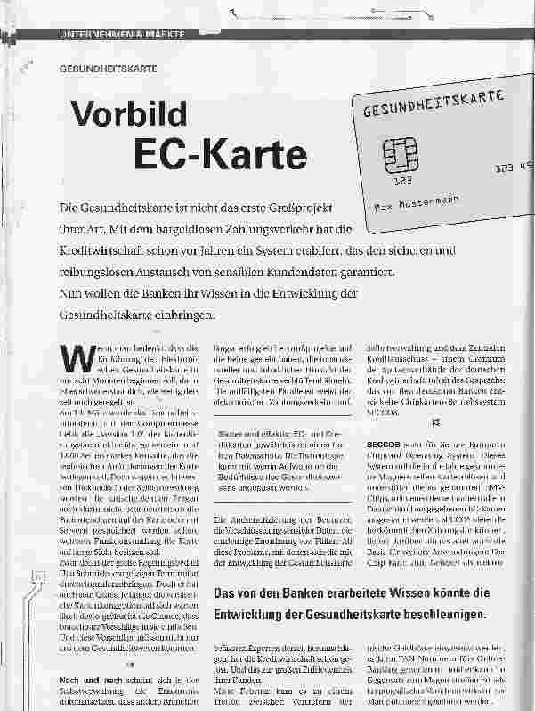 Vorschauseite 1: GESUNDHEITSKARTEVorbild EC-Karte