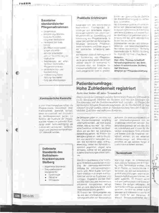 Vorschauseite 2: Instrument zur Orientiertung und Qualitätssicherung Umfassendes Standardisierungskonzept des Bethlehem-Krankenhauses in Stolberg