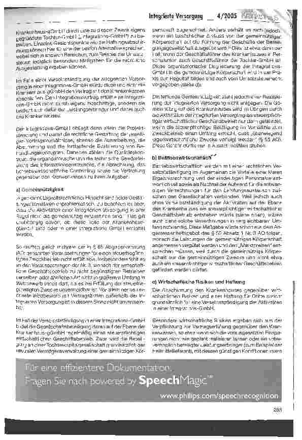Vorschauseite 3: Gemeinnützige Krankenhäuser: rechtliche Umsetzung einer Integrierten Versorgung